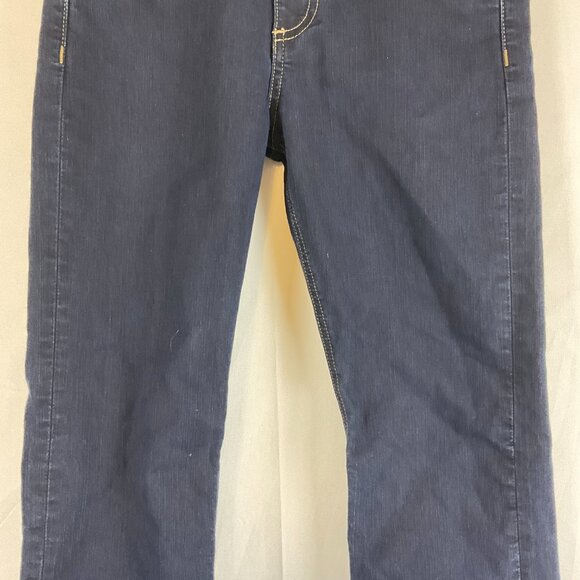 Rag & Bone Jean 10" Crop Flare 24 Raw Hem Dune Dark Blue Wash - Picture 3 of 11